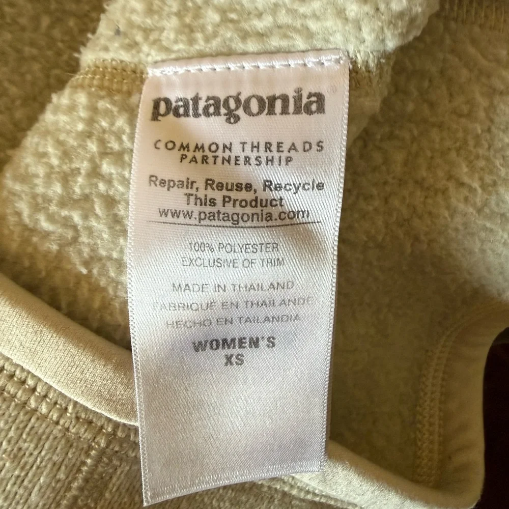 Patagonia Beige Better Sweater 1/4 Zip Preppy Outdoor Cold Weather Sport Ski